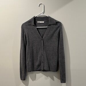 Zara Charcoal Cardigan Sweater